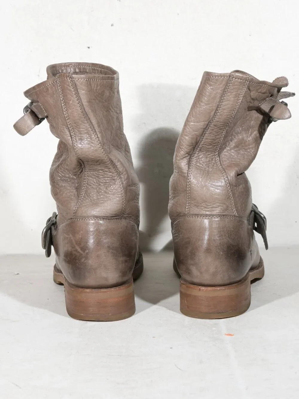 Frye Veronica Short Boot Gray Leather Engineer Moto Biker Women's Size 11 B - Picture 4 of 7